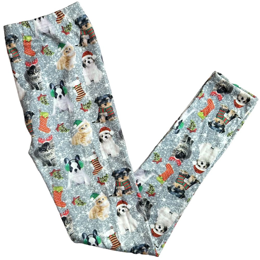 Capelli of New York Puppy and Cat Christmas Leggings Size S/M